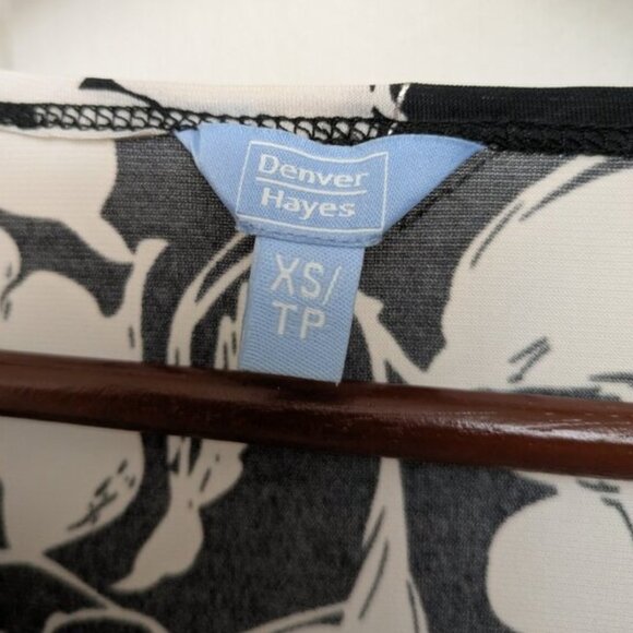 Denver Hayes Sleeveless Black, White and Silver Floral Dress - Like New - Picture 4 of 4